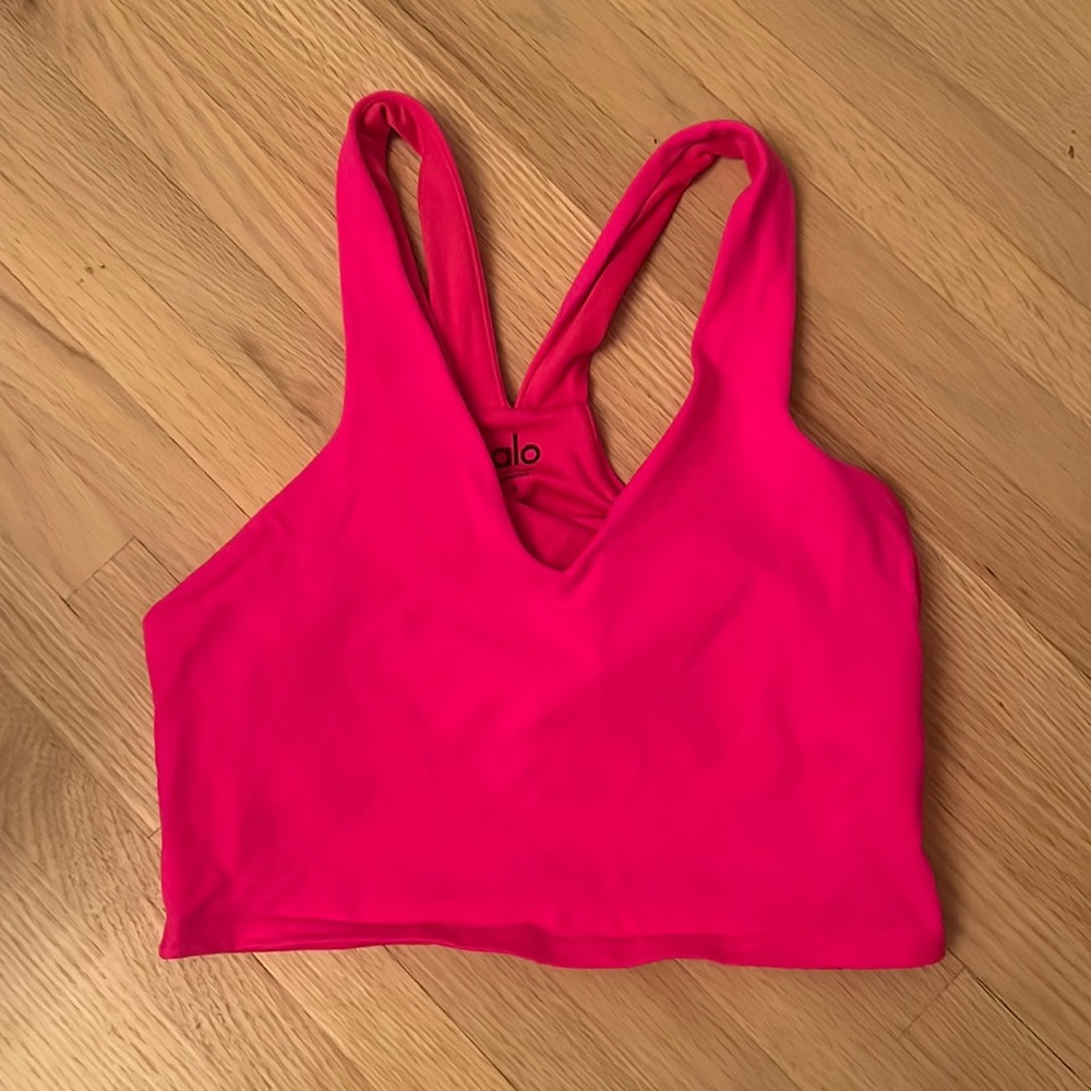 Alo Yoga Real Bra Tank Neon Pink